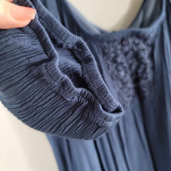 Lily Morgan Navy Blue crepe cold shoulder summer dress - Picture 7 of 11